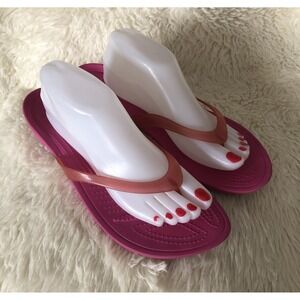 CROCS Really Sexy Iconic Comfort  Sandals Flip Flops Hot Pink Women's 11